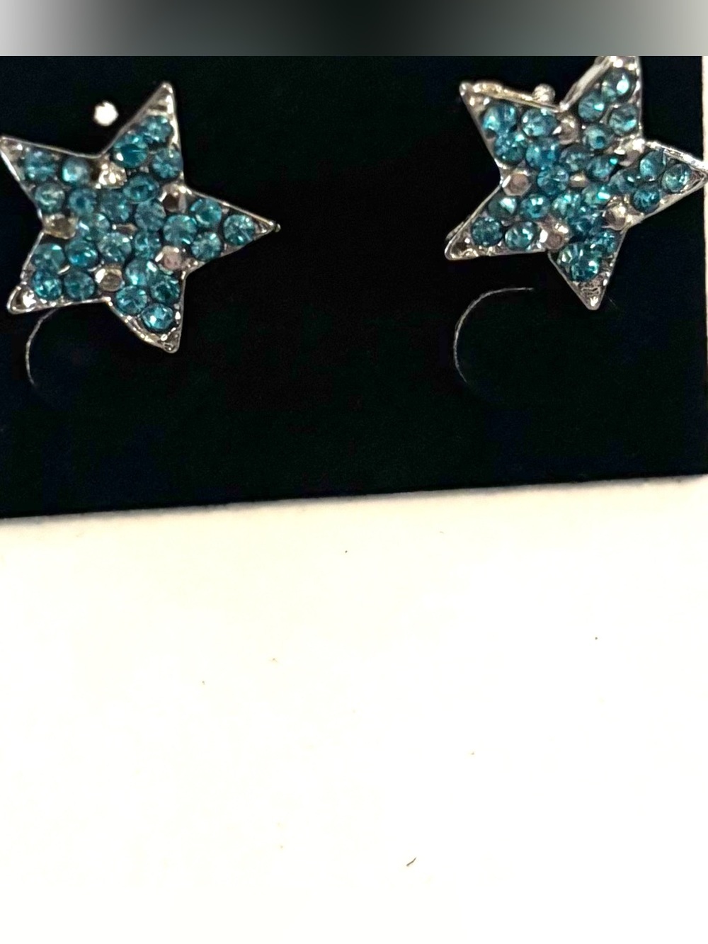 Fashion Jewelry Teal Crystal Star Stud Earrings